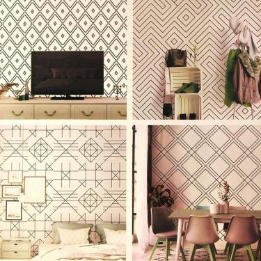 Imagem de Papel De Parede Line Art Geometria Mt779004 - Rolo 10m X 0,53m