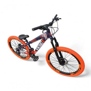 Imagem de Bicicleta Aro 26 Vikingx Tuff X25 Freeride Câmbios Shimano 21v Freio A Disco Aros Vmaxx Pneu Flame - Roxo-laranja