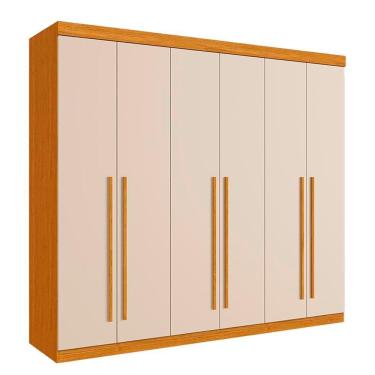 Imagem de Guarda Roupa De Casal Uruguai 6 Portas 100% Mdf Linhamobília Cinamomo Off White