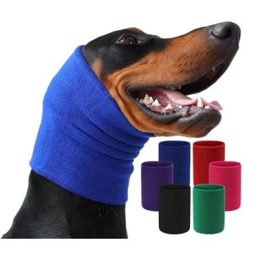 Imagem de Harbyel Moletom com capuz calmante para cães e gatos - Protetor de ouvido original para alívio da ansiedade, capa de cabeça com cancelamento de ruído para cuidados, banho, secagem forçada, trovões e