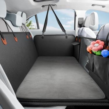 Imagem de SummitGo Extensor de banco traseiro, capa de assento de carro para cães com fundo rígido, rede impermeável para cachorro para protetor de banco traseiro de carro, antiarranhões, fácil de limpar