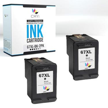 Imagem de CMYi Cartuchos de tinta preta de substituição 67XL para HP DeskJet 2752 2752e 2755 2755e 2855e 4110e 4120e 4121e 4122e 4123e 4130e Envy 6055e 6058 6065e 6066e 6075e 6075e 605e 420e 6 Impressoras 422e