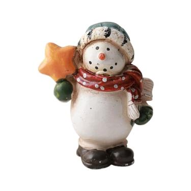 Imagem de UGPLM Linda estatueta natalina, escultura colecionável de Natal e inverno, pequena peça decorativa para mesa, centro de mesa em resina, decoração de Natal, Style C