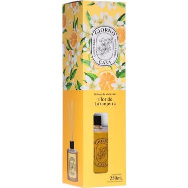 Imagem de Difusor de Fragrância Para Casa Perfumada e Aromatizada, Flor de Laranjeira, Giorno Casa, 250 ml, Laranja