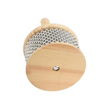 Imagem de Cryfokt Brinquedo de Manivela de Bola de Aço Cabasa de Madeira para Criar Vários Efeitos Rítmicos - Instrumento de Percussão para Crianças (Kabasa grande)