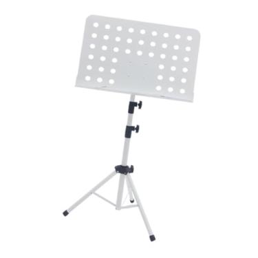Imagem de oshhni Suporte de partitura antiderrapante, prático, dobrável e com altura ajustável, ideal para apresentações de violino no palco, Branco