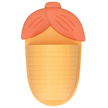 Imagem de Prateleira de parede em formato de milho Caixa de armazenamento montada na parede sem perfurações Adesivo que não deixa marcas Organizador de grande capacidade para penteadeira de (Amarela)