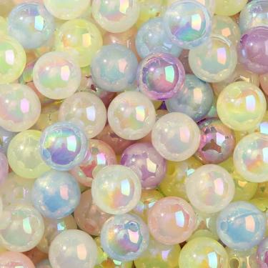 Imagem de BERMRO Contas de acrílico de 16 mm, 100 peças, contas coloridas, espaçador focal, miçangas, pedaços de chiclete para artesanato, colar, pulseira, joias, chaveiro (cor: xishan)