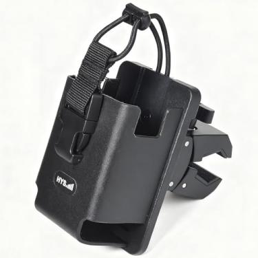 Imagem de HYS Capa coldre de rádio bidirecional com suporte de braçadeira, bolsa de suporte para scanner portátil Bearcat BC125AT SR30C, para rádio Motorola RMU2080 CP100D DTR700 com controles de acesso rápido
