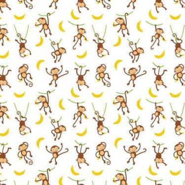 Imagem de Papel De Parede Macacos E Bananas Autocolante Lavavel Sala - LRP