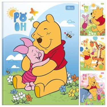 Imagem de Kit C/ 4 Caderno Ursinho Pooh TILIBRA Universitário BROCHURA - 80 Folhas