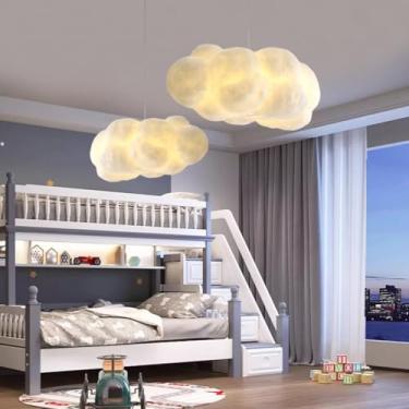 Imagem de Lustre E27 em formato de nuvem, luminária pendente ajustável para restaurante, ilha de cozinha, luminária de algodão em formato de desenho animado, adequada para iluminação de teto em cafés,