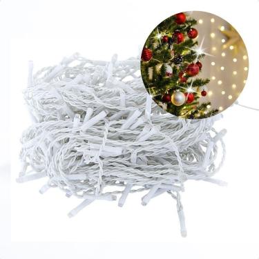 Imagem de Cordão Luminoso Pisca Pisca Led Flash 100 Leds 3000k+6500k Branco Taschibra 220v