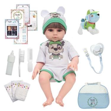 Imagem de Bebe Reborn Realista Menino Pelúcia Patrulha Canina Itens - Cegonha Re