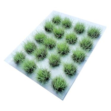 Imagem de Dynwave Tufo de grama artificial para maquetes ferroviárias, tufo de arbustos de planície, tira de grama artificial realista feita à mão para micropaisagens, Luz Verde