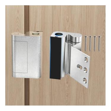 Imagem de Tonitrui Fechadura de porta de segurança doméstica alargada, trava de reforço de porta para alta resistência, suporta 544 kg para evitar entrada não autorizada (prata de 1 pacote)