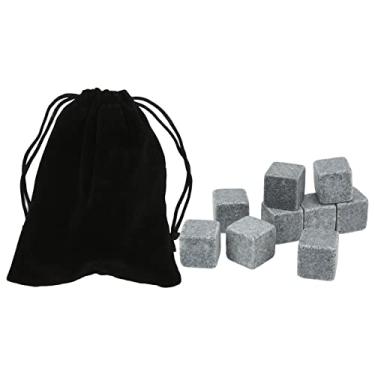 Imagem de Conjunto de pedras de uísque, 2cm, granito, pedras de gelo, uísque, vinho, vodka, com saco de flanela, presente para homens, pai, marido (9)