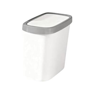 Imagem de Baoblaze Lixeira retangular, compacta e fácil de limpar, com tampa. Ideal para banheiro, cozinha, dormitório e escritório, S