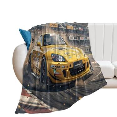 Imagem de HouLaiZhe Cobertor Super Macio Flanela Japonês Carro Esportivo JDM S2000 Cobertores de Refrigeração Leve para Sofá-Cama Cadeira Sofá Carro Viagem ao Ar Livre Leve Quente 152 cm x 203 cm