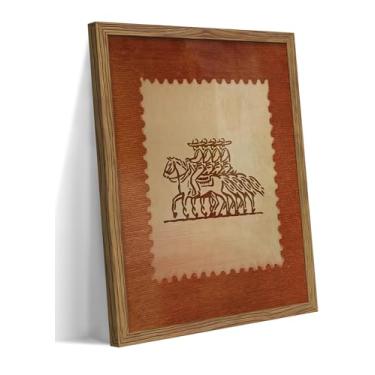 Imagem de Arte de parede de carimbo rústico emoldurado, decoração de parede vintage de caubóis do México a cavalo, tela caubói ocidental tons terrosos, impressões de imagens modernas de fazenda para quarto e