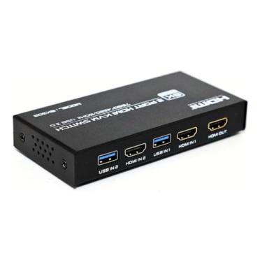 Imagem de Chaveador Switch Kvm Hdmi 2 Portas 60hz 8k Usb 3.0 C/cabos