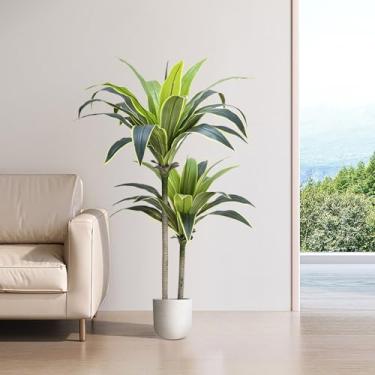 Imagem de Árvore artificial Dracaena de 1,2 m – planta falsa para ambientes internos e externos, plantas falsas grandes resistentes a UV para decoração de sala de estar e escritório em casa