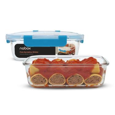 Imagem de 2 Potes Vidro Hermético 1040ml Marmitas Semana Travas Firmes - U4HOME,