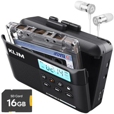 Imagem de KLIM Leitor de fita cassete K7 com fones de ouvido Fusion – Conversor de cassete para MP3 – Portátil – Microfone e alto-falante integrados – Bateria recarregável – Fones de ouvido – Cartão SD de 16 GB