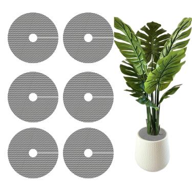 Imagem de 6 peças grades de vasos de plantas - protetores de solo de vasos de plantas cortáveis de animais - protetor de solo de vaso de plantas internas para proteção de plantas de jardim ao ar livre (30 cm