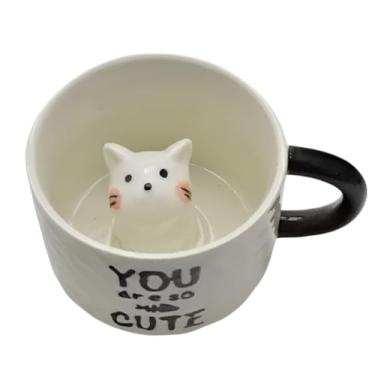 Imagem de Xícara You Are So Cute 220ml Coffee With Cat – Cerâmica Fofa com Gatinho Interno, Charme e Delicadeza para Café e Chá
