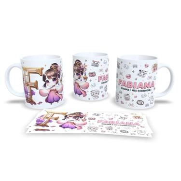 Imagem de Caneca Personalizada Amanda, Design Dorama, Anime Kawaii, Cerâmica Branca, com Ilustração de Personagem (F)