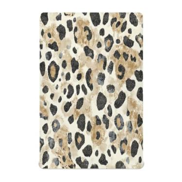 Imagem de STAYTOP Lençol de berço moderno com estampa de leopardo para meninos e meninas, lençol com elástico para berço padrão e colchão infantil, de microfibra supermacia, 132 x 71 cm