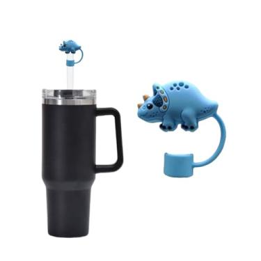 Imagem de 1 tampa de palha de dinossauro de 10 mm para acessórios de copo Stanley - Topo de palha fofo de silicone para meninos de 890 ml, protetor de palha (B)