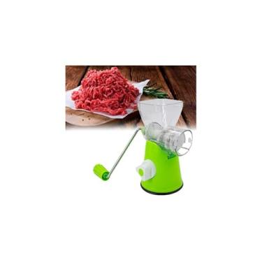 Imagem de Moedor de Carne Manual, Plástico e Aço Inox, com Ventosa, 2 Discos de Moagem, 25x10.5x19 cm, para Carnes, Temperos, Frutas e Legumes