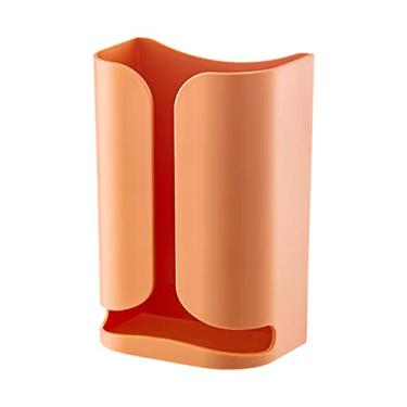 Imagem de Dispenser de Toalhas Papel e Sacos Lixo 2 em 1 Montado na Parede Sem Furadeira Suporte Toalha Multipropósito Casa Cozinh