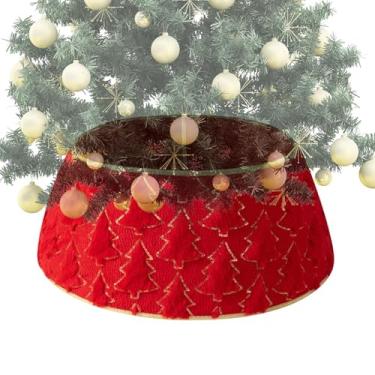 Imagem de Colar para Árvore de Natal | Cesto Boémio De Peluche,Diâmetro 40 cm Colares para Árvores Artificiais | Para Casa de Campo Exterior Interior Festa de Natal Festival de Inverno