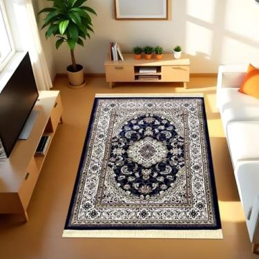 Imagem de 1 Tapete Belga Sala de Estar Sofá Grande Es Cl 140 x 200 Vr (D5Cla Azul Vermelho Bege - Classico Medalhão Floral)