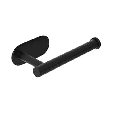 Imagem de Kirk Suporte Papel Higiênico Adesivo (Porta Rolos) Aço Inox 304, Instalação Sem Furos 3M Premium | Fixação Extra Forte, Antiferrugem, para Banheiro Moderno e Elegante (Preto)