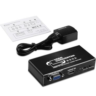 Imagem de ZEZEFUFU Adaptador conversor HDMI para RGB suporta conversor de áudio e vídeo 1080p para laptop e console de jogos