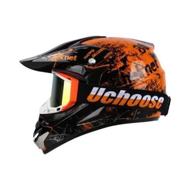Imagem de Capacete De Motocicleta Feminino Adulto Certificado DOT Kask Cross Dow