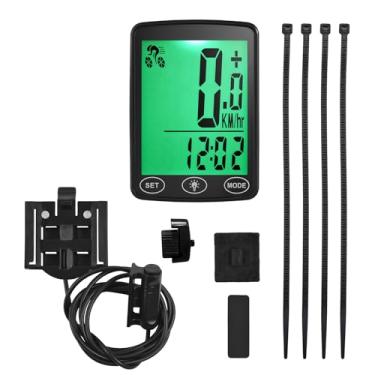 Imagem de Computador de bicicleta com luz fundo LED velocímetro odômetro contador calorias e display temperatura