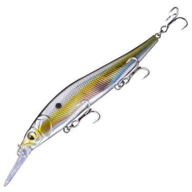 Imagem de Iscas Jerkbait para Peixes Bass com Anzol Triplo Minnow de Mergulho Médio Isca Pesca Artificial Dura Movimento Balanço Equipamento Ação Nado Realista Aparência Atraindo Predadores Ferramenta Essencial