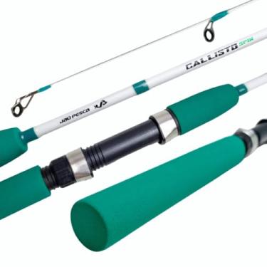 Imagem de Jaú Pesca Kit Pesca com 2 Varas Callisto Spin e 2 Molinetes JP250, Fibra de Vidro, Cabo EVA, 2 Partes, Linha Incluída, 10-20 lbs