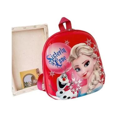 Imagem de Mochila Escolar Grande Elsa Para Meninas, Bolsa Dura Disney Para Volta