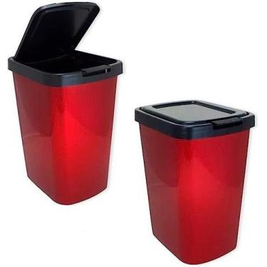 Imagem de Lixeira Metalizada 9 Litros Com Tampa Click Para Cozinha Banheiro - Ar