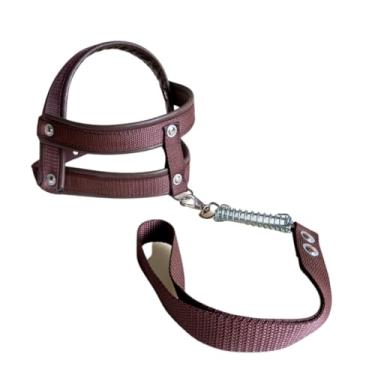 Imagem de Coleira Peitoral para Cachorro Personalizada com Nome e Telefone – Guia Anti Puxão Reforçada Roxa(PP (6kg até 10kg),Marrom escuro)