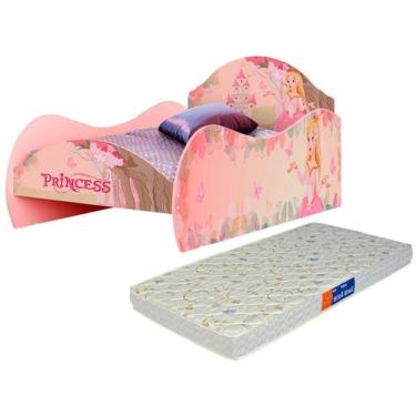 Imagem de Cama Solteiro Princesa Rosa com Colchão - Loja Tigo