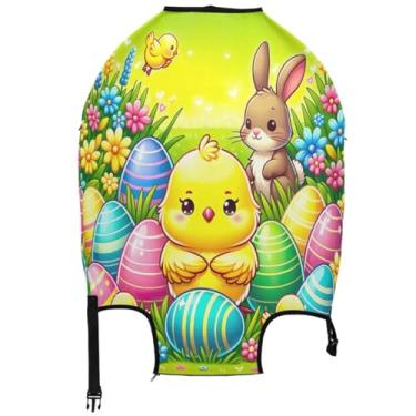 Imagem de Joisal Capa protetora de ovos de pintinho de páscoa verde capa de mala de viagem com desenhos animados, presentes de viagem, manga de bagagem,, Ovos de pintinho de páscoa verdes, S 18-20 in, Capa de