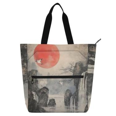 Imagem de GAIGEO Bolsa feminina com pintura em aquarela, bolsa de trabalho, lona, praia, escola, presente, média, para amantes de livros