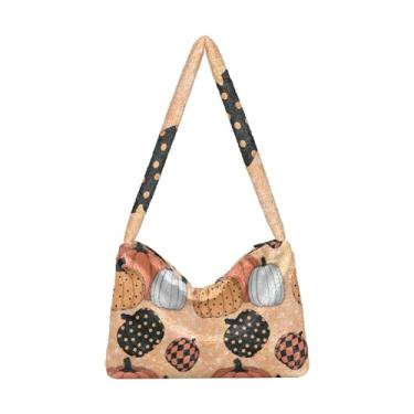 Imagem de Christmas Greeting Snowman Bolsas de ombro femininas, bolsa de ombro feminina, Abóbora, One Size